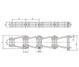 Steel bushing chains for engineering