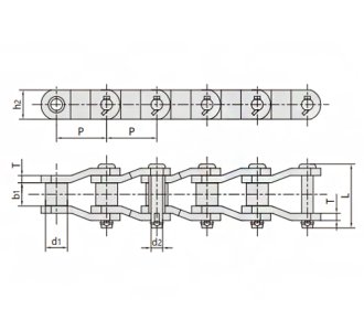 Heavy duty cranked-link transmission chains